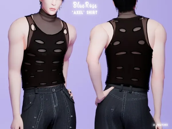 Alpha Axel Shirt Brsims by bluerose-sims - The Sims 4 custom content