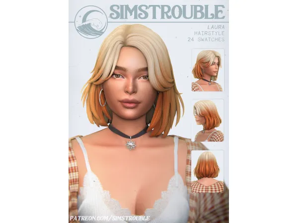 Maxis Match Laura Hairstyle (2 Versions) by simstrouble by simstrouble - The Sims 4 Custom Content