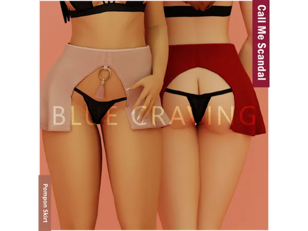 Mix Blue Craving Pompom Skirt - The Sims 4 Custom Content