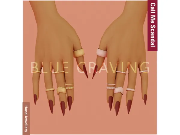 Mix Blue Craving Hand Jewellery - The Sims 4 Custom Content