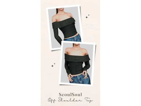 SEOULSOUL Off Shoulder Top 4t3 by melbens - The Sims 3 Custom Content