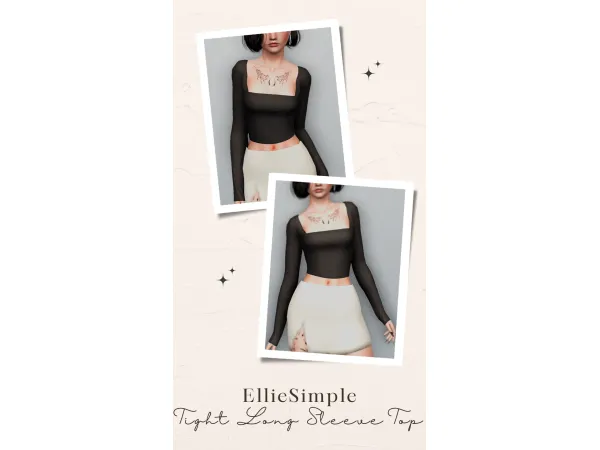 4t3 Tight Long Sleeve Top EllieSimple - The Sims 3 Custom Content