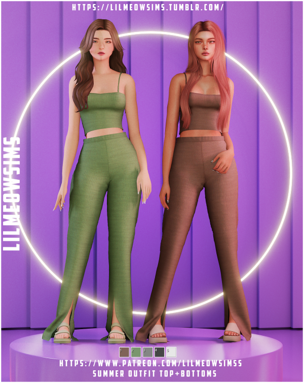 Alpha Summer Outfit by liilmeowsims - The Sims 4 Custom Content
