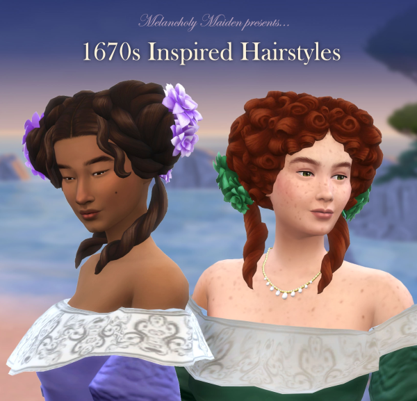 Maxis Match 1670s Inspired Hairstyles by simsfinds - The Sims 4 Custom Content