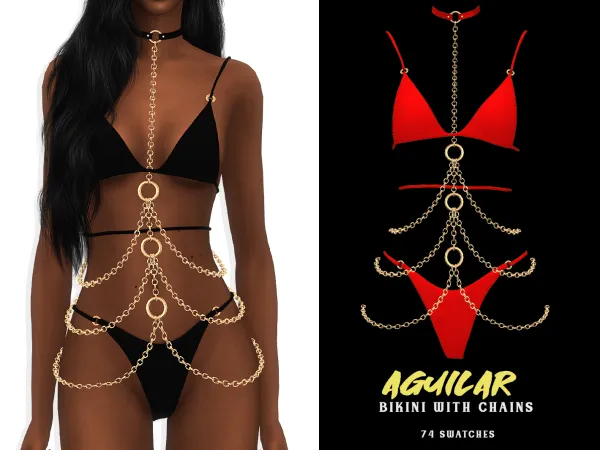 Alpha Aguilar Bikini with chains - The Sims 4 Custom Content