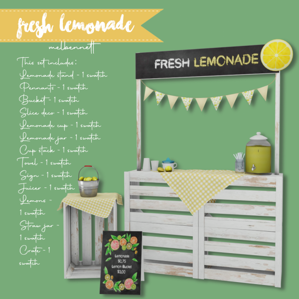 Mix Fresh Lemonade Collection by melbennett - The Sims 4 Custom Content