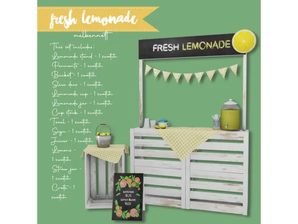 Mix Fresh Lemonade Collection - The Sims 4 Custom Content