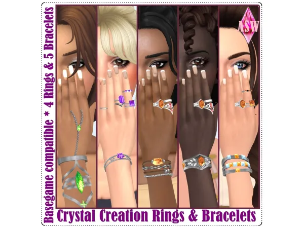 Maxis Match Crystal Creation Rings Bracelets Part 1 by AnnettsSims4Welt - The Sims 4 Custom Content