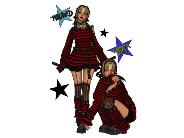 Mix KIERA SET by 148DAZED - The Sims 4 Custom Content