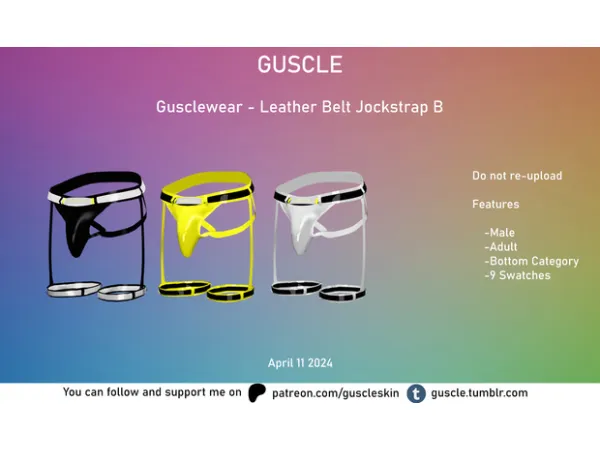 Alpha Gusclewear Leather Belt Jockstrap B - The Sims 4 Custom Content