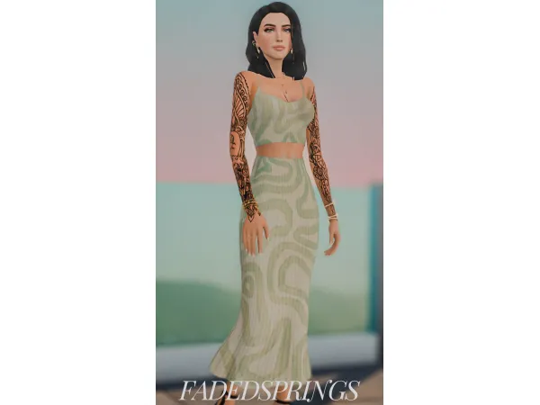 Maxis Match recolour of akalukery's bodycon cutout dress and separate's by fadedsprings - The Sims 4 Custom Content
