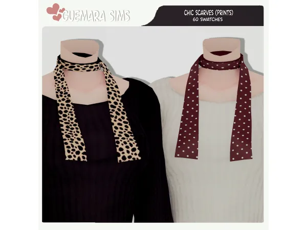 Alpha Chic Scarves by guemarasims - The Sims 4 Custom Content