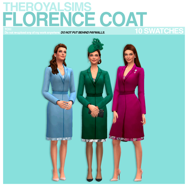 Maxis Match THEROYALSIMS FLORENCE COAT by simsfinds - The Sims 4 Custom Content