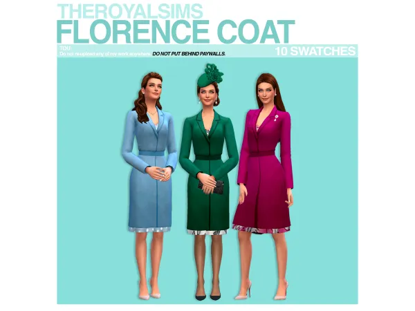 Maxis Match THEROYALSIMS FLORENCE COAT by theroyalsims - The Sims 4 Custom Content