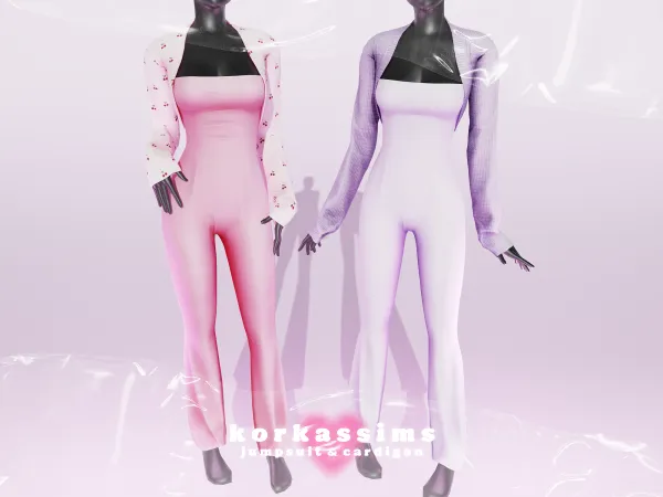 Alpha jumpsuit cardigan by korkassims - The Sims 4 Custom Content