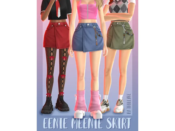 Maxis Match Eenie Meenie Skirt by trillyke - The Sims 4 Custom Content
