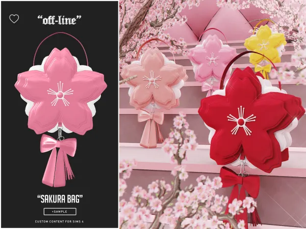 Alpha off line sakura bag (gift) - The Sims 4 Custom Content