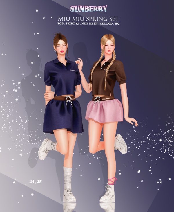 Alpha [SUNBERRY]Miu Miu Spring Set 2425 by simsfinds - The Sims 4 Custom Content