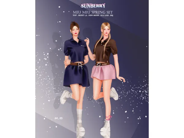 Alpha [SUNBERRY]Miu Miu Spring Set 2425 - The Sims 4 Custom Content