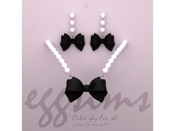 Alpha [EGGSIMS] earrings 08 Cutie and necklace 14 Cutie - The Sims 4 Custom Content