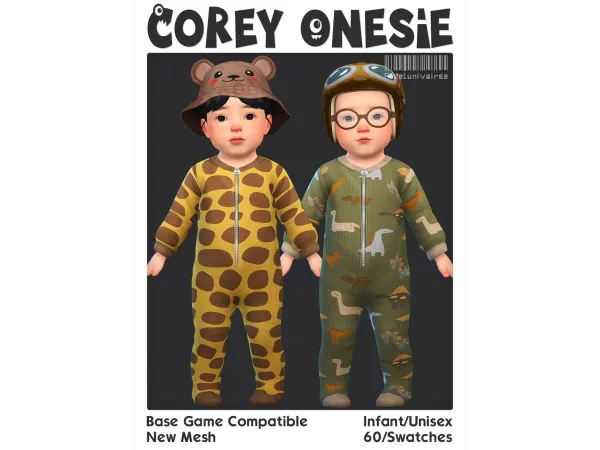 Maxis Match Corey Onesie by pixelunivairse - The Sims 4 Custom Content