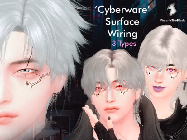 Mix Cyberware FacepaintEyeshadow - The Sims 4 Custom Content