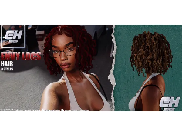 Alpha ENVY LOCS Hair by EHsims - The Sims 4 Custom Content