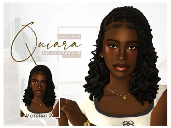 Maxis Match Quiara Hair - The Sims 4 Custom Content
