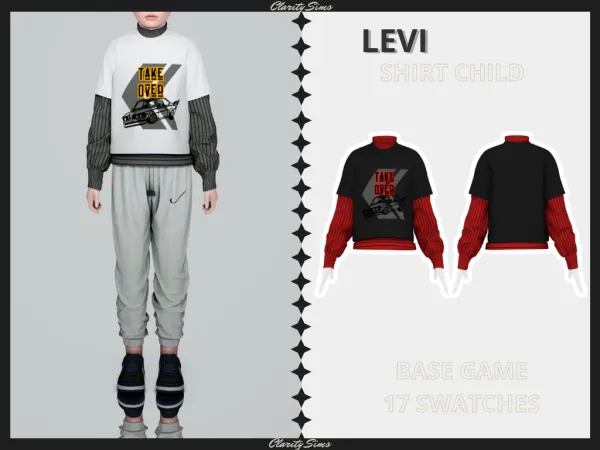 Alpha Levi Shirt Child - The Sims 4 Custom Content