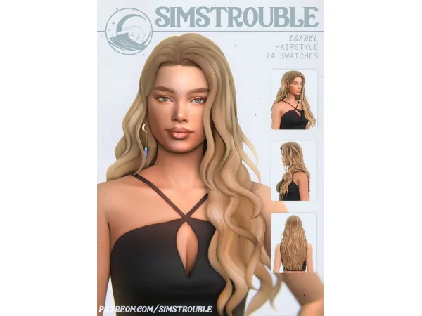 Maxis Match Isabel Hairstyle (4 Versions) by simstrouble - The Sims 4 Custom Content