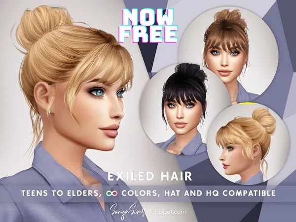 Alpha Exiled Hair NOW PUBLIC by sonyasims - The Sims 4 Custom Content