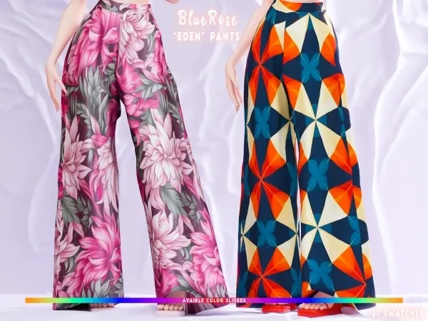 Alpha Eden Graphic Pants BRsims - The Sims 4 Custom Content
