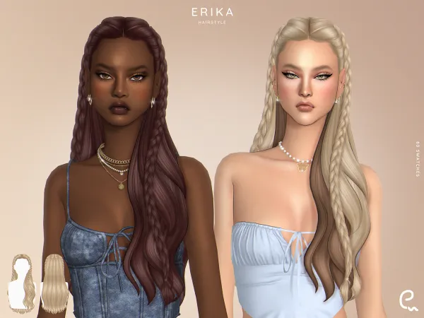 Maxis Match [EnriqueS4] Erika Hairstyle by enriques4 - The Sims 4 Custom Content