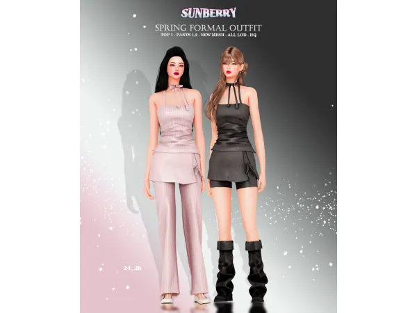 Alpha [SUNBERRY]Spring Formal Outfit 2426 - The Sims 4 Custom Content