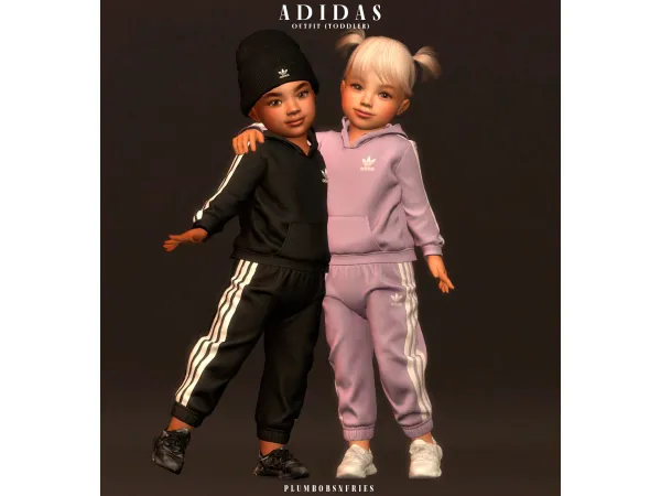 Alpha ADIDAS outfit APR 2024 (toddler) by ali_s4cc - The Sims 4 Custom Content
