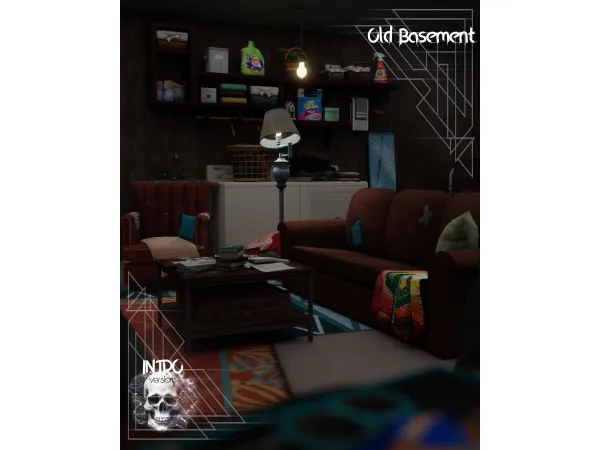 Alpha Old Basement Blender Scene by introversionscenes - The Sims 4 Custom Content