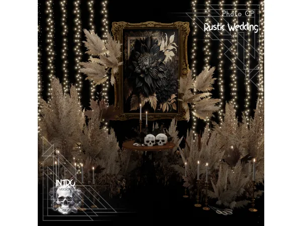 Alpha Rustic Wedding Photo OP by introversionscenes - The Sims 4 Custom Content