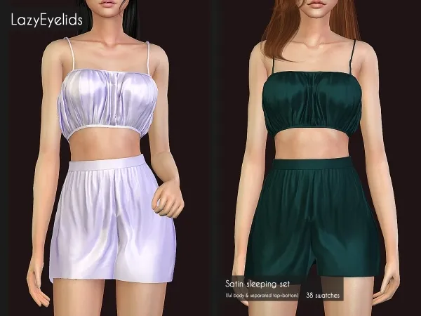 Alpha Satin sleeping set - The Sims 4 Custom Content