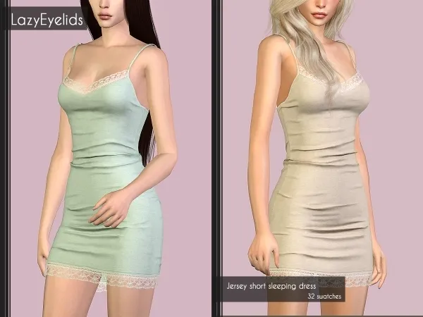 Jersey short sleeping dress