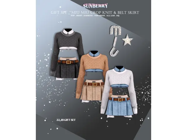 Alpha [SUNBERRY]GIFT _MIU MIU SET 2218 by sunberry - The Sims 4 Custom Content