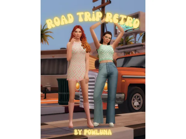 Maxis Match ROAD TRIP RETRO by powluna - The Sims 4 Custom Content