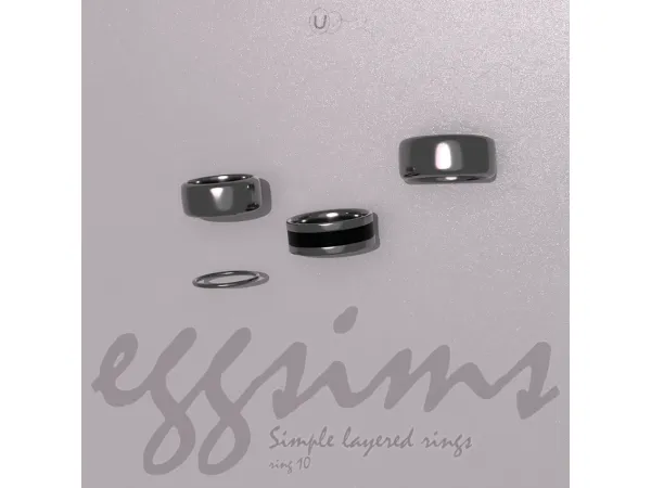 Alpha [ ] Simple layered rings (ring 10) by eggsims - The Sims 4 Custom Content