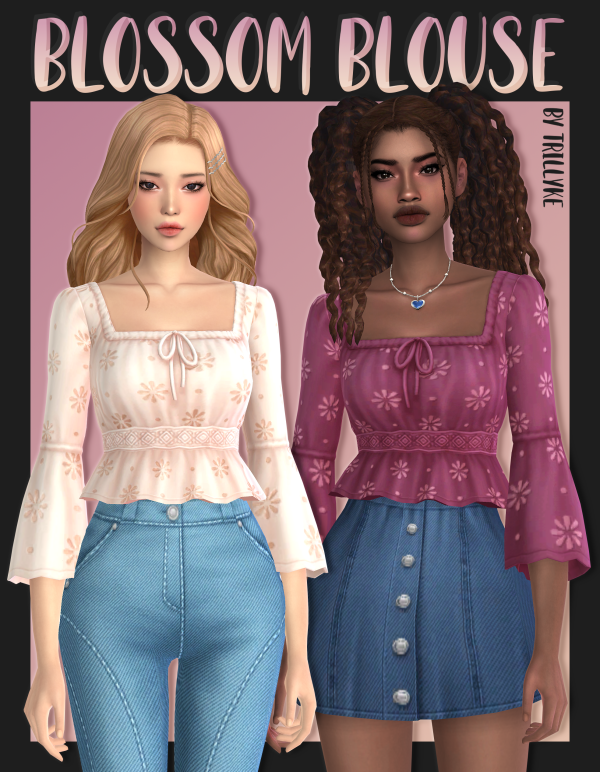 Maxis Match Blossom Blouse by simsfinds - The Sims 4 Custom Content