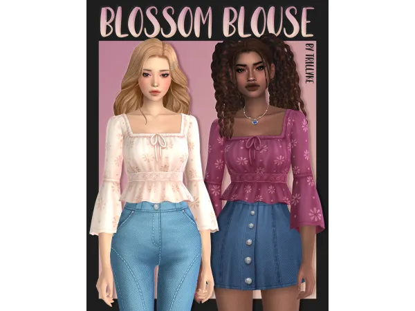 Maxis Match Blossom Blouse by trillyke - The Sims 4 Custom Content