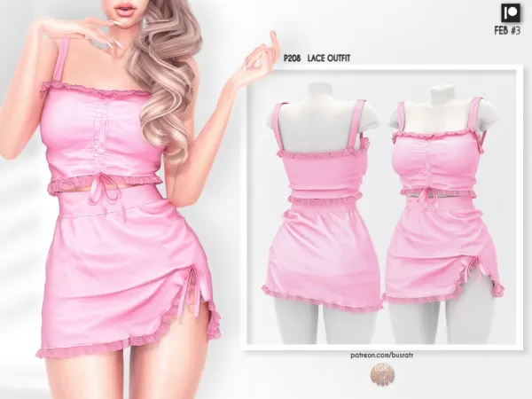 Alpha LACE OUTFIT P208 (FEB 3) (Early Access) by busratr - The Sims 4 Custom Content