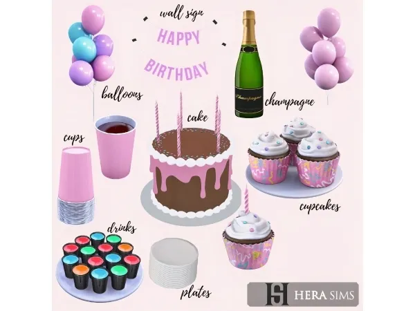 Alpha Birthday set - The Sims 4 Custom Content