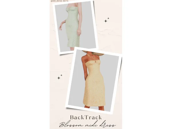 BACKTRACK BLOSSOM MIDI DRESS 4T3 - The Sims 3 Custom Content