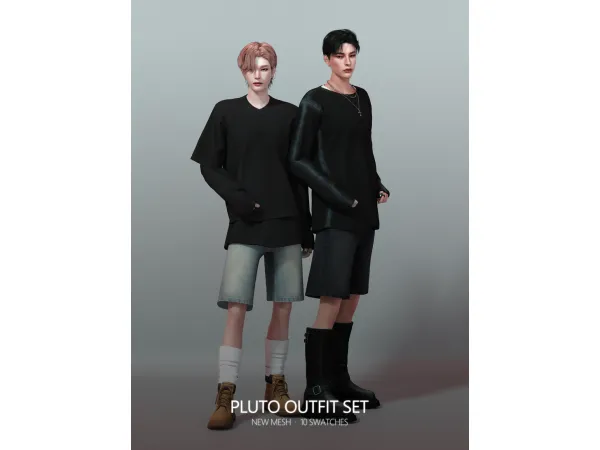 Alpha PLUTO Outfit Set by rona_sims - The Sims 4 Custom Content