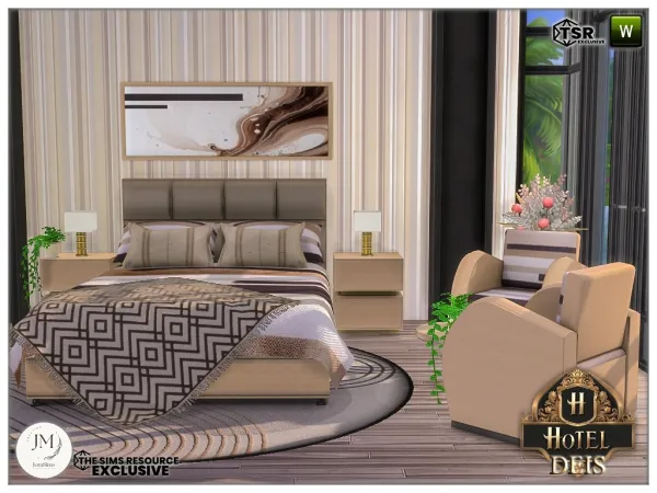 Alpha Deis hotel bedroom - The Sims 4 Custom Content
