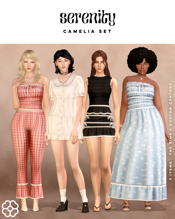 Maxis Match Camelia Set 9 items by simsfinds - The Sims 4 Custom Content
